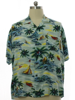 1990's Mens Pineapple Connection Rayon Hawaiian Shirt