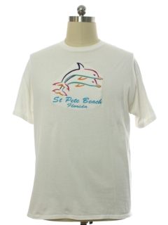 1990's Mens Grunge Single Stitch St Petes Beach Florida Travel T-shirt