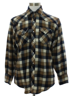 1980's Mens Flannel Western Shirt