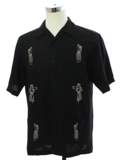 1990's Mens Club/Rave Style Rayon Linen Blend Hawaiian Shirt