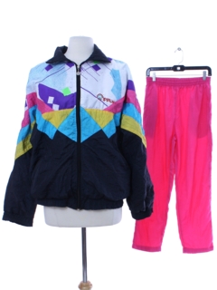 1980's Womens Totally 80s Style Combo Track Suit