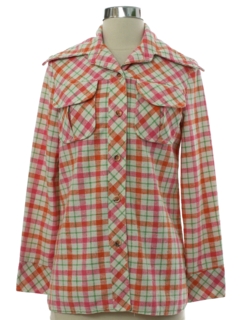 1970's Womens Brady Bunch Style Leisure Shirt Jacket