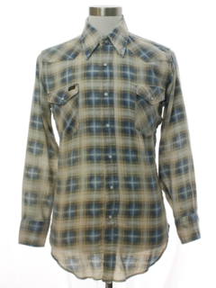 1970's Mens Grunge Flannel Western Shirt