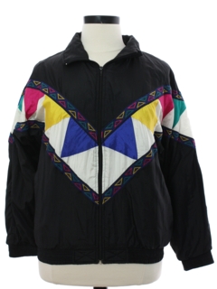 1980's Womens Totally 80s Look Windbreaker Track Jacket