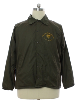 1970's Mens Grunge Big Horn Perforators Wyoming Windbreaker Snap Front Jacket