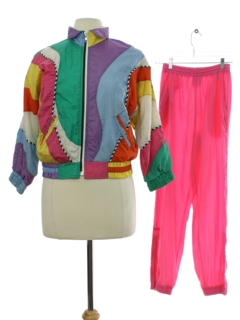 1980's Womens Totally 80s Nylon Combo Track Suit
