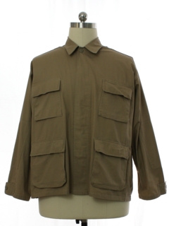 1980's Mens BDU Battle Dress Uniform Military Style Shirt Jacket