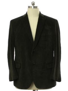 1990's Mens Dark Olive Green Corduory Blazer Sport Coat Jacket