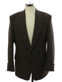 1980's Mens Harris Tweed Scottish Wool Blazer Sport Coat Jacket