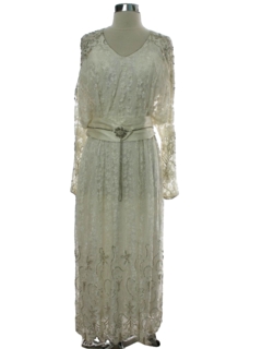 1970's Womens Cocktail or Wedding Maxi Dress