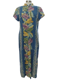 1980's Womens Rayon Hawaiian Maxi Dress