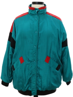 1980's Womens Windbreaker Snap Front Jacket