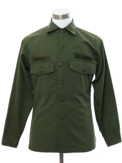 1970's Mens Military Us Army Uniform Shirt