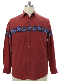 1990's Mens Southwestern Print Western Shirt