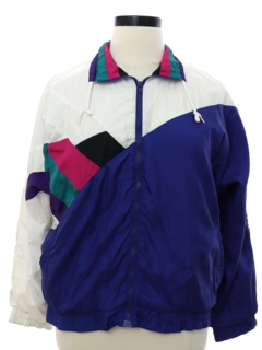 1980's Womens Windbreaker Zip Jacket