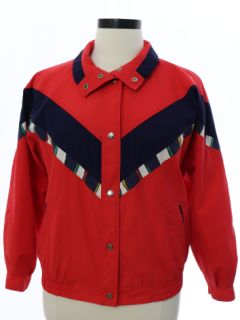 1990's Womens Windbreaker Snap Front Jacket