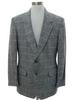 1990's Mens Windowpane Plaid Blazer Sport Coat Jacket