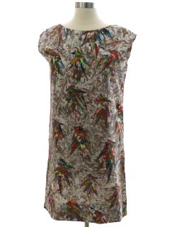 1960's Womens Psychedelic Marbleized Print Mod Shift Dress