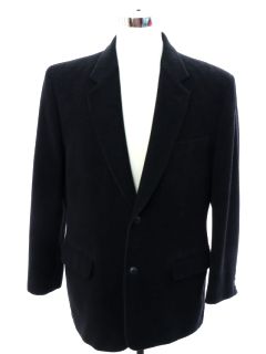1990's Mens Black Wool Blazer Sport Coat Jacket