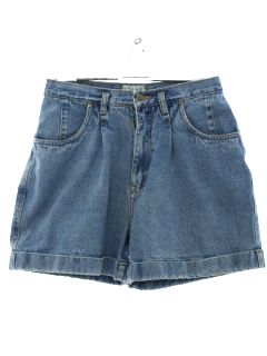 1990's Womens Beverly Hills Denim Company Denim Jeans Pleated Shorts