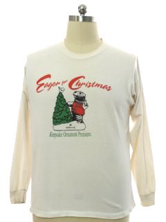 1990's Mens Eager for Christmas Hallmark Single Stitch T-shirt