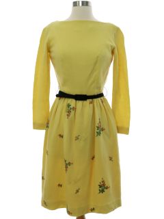 1960's Womens Brushed Wool Mod Dress