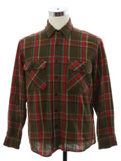 1980's Mens Sears Roebuck Wool Flannel Board Shirt