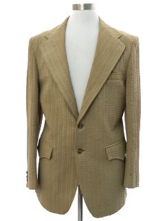 1970's Mens Textured H-Bar-C Disco Blazer Sport Coat Jacket