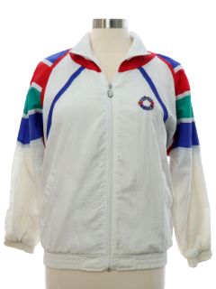 1980's Womens Windbreaker Style Track Jacket