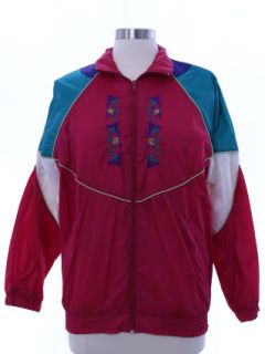 1990's Womens Nylon Windbreaker Track Style Jacket