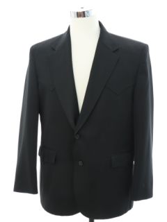 1990's Mens Circle S Black Western Blazer Sport Coat Jacket