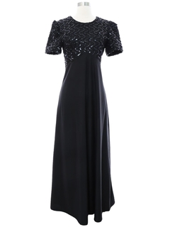 1990's Womens Sequined Prom or Cocktail Maxi Dress