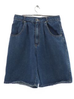 1990's Womens Highwaisted Pleated Denim Jeans Shorts
