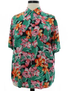 1990's Womens Rayon Hawaiian Shirt
