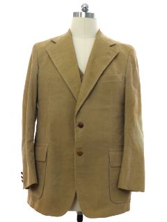 1980's Mens Bill Blass Corduroy Two Piece Blazer Style Sport Coat Jacket