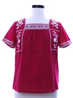 1990's Womens Huipil Style Shirt