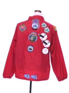1990's Mens Weeblo Scouting Troop Leader Windbreaker Snap Front Jacket