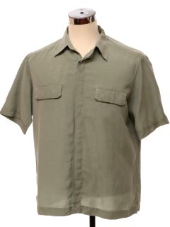 1990's Mens Silk Linen Blend Sport Shirt
