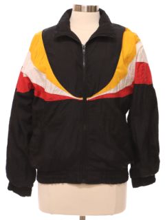 1980's Womens Nylon Windbreaker Style Track Jacket