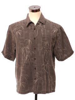 1990's Mens Jamaica Jaxx Silk Brocade Hawaiian Shirt
