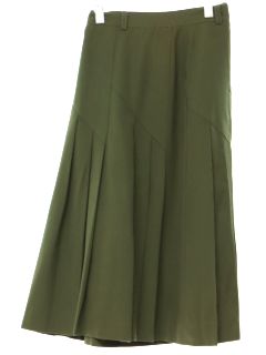 1970's Womens Mod Rayon Twill Skirt