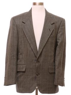 1980's Mens Glen Plaid Wool Tweed Blazer Sportcoat Jacket
