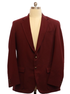 1970's Mens Ron Burgundy Style Disco Blazer Sport Coat Jacket