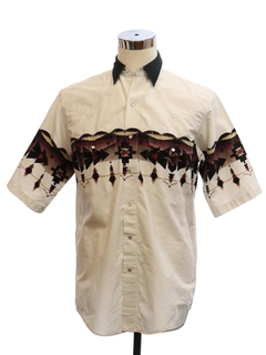 1990's Mens Southwestern Print Western Shirt