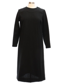 1960's Womens Black Mod Knit Dress