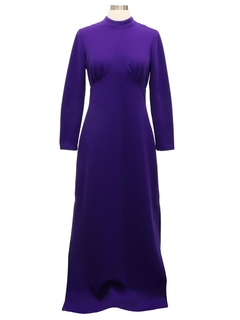 1960's Womens Jerrie Lurie Mod Knit Maxi Dress