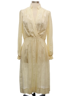 1970's Womens Young Edwardian Silk Dress
