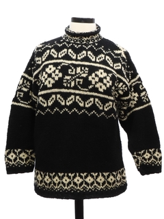 1980's Unisex  Heavy Wool Nordic Style Knit Sweater
