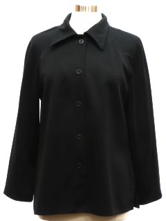 1970's Womens Black Leisure Shirt Jacket
