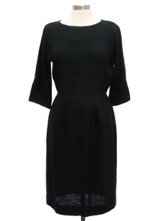 1950's Womens Black Cotton Blend Dress